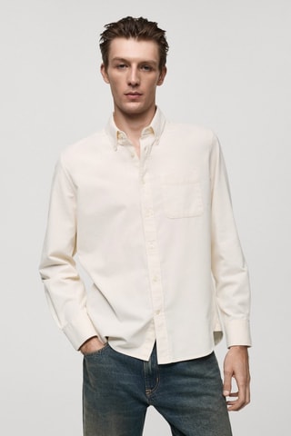 Chemise velours milleraies classic-fit - Blanc