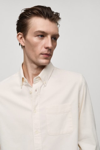 Chemise velours milleraies classic-fit - Blanc