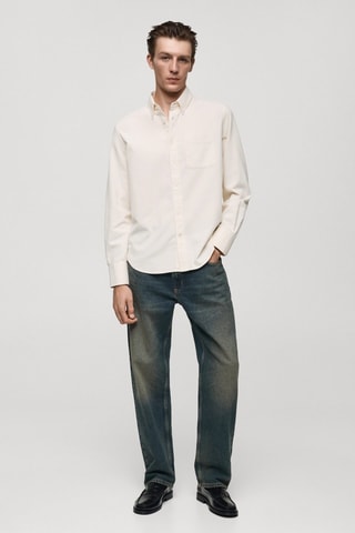 Chemise velours milleraies classic-fit - Blanc