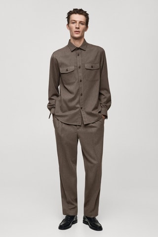 Surchemise flanelle regular-fit poches - Gris