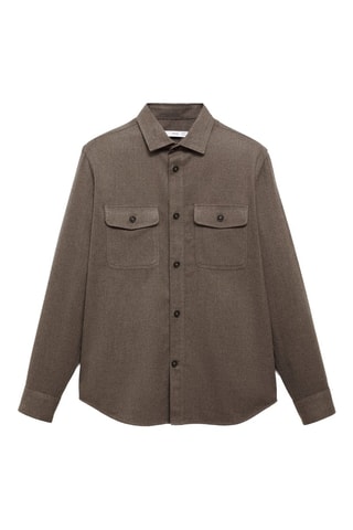 Surchemise flanelle regular-fit poches - Gris