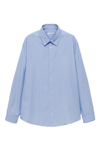 Chemise 100 % coton rayures - Bleu