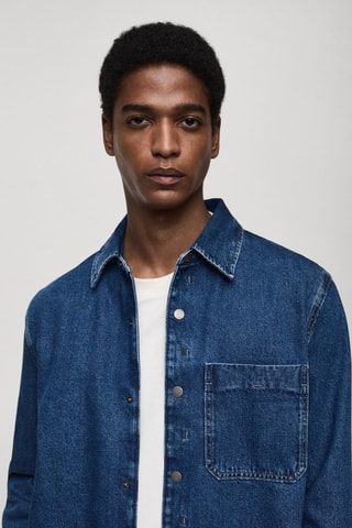 Surchemise denim poche - Bleu