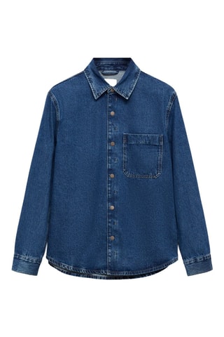 Surchemise denim poche - Bleu