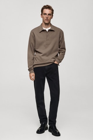 Polo coton relaxed-fit - Gris