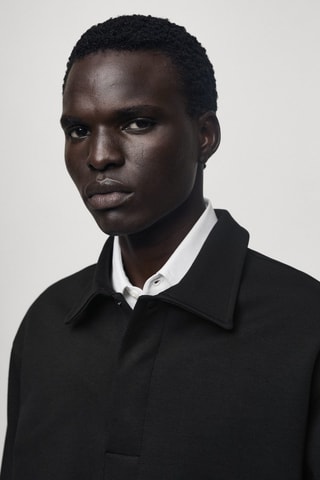 Polo coton relaxed-fit - Noir