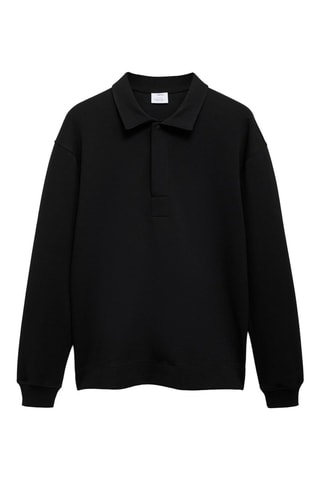 Polo coton relaxed-fit - Noir