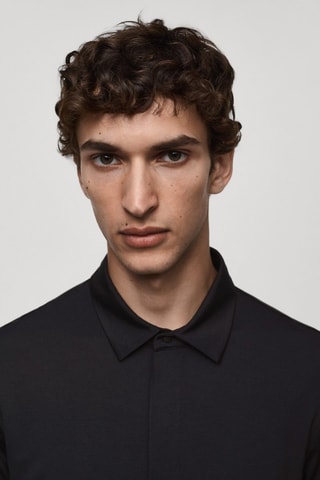 Polo tissu comfort stretch - Bleu marine