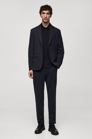 Polo tissu comfort stretch - Bleu marine