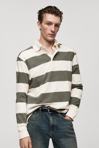 Polo 100 % coton rayures regular-fit - Vert