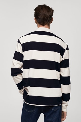 Polo 100 % coton rayures regular-fit - Bleu marine