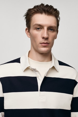 Polo 100 % coton rayures regular-fit - Bleu marine