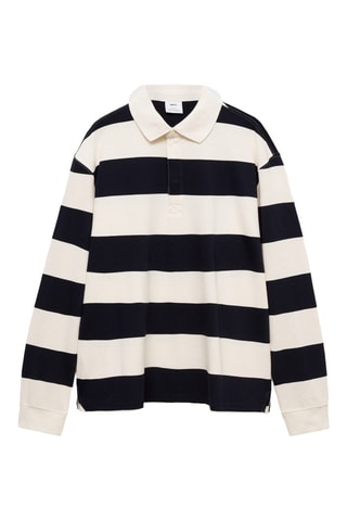 Polo 100 % coton rayures regular-fit - Bleu marine