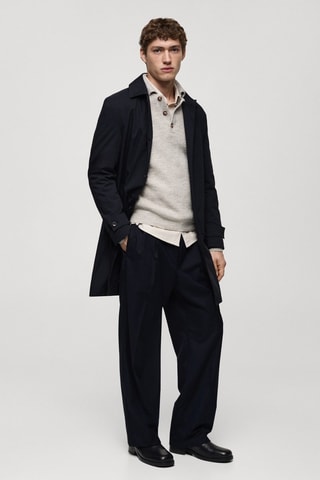 Trench classique résistant à l'eau - Bleu marine