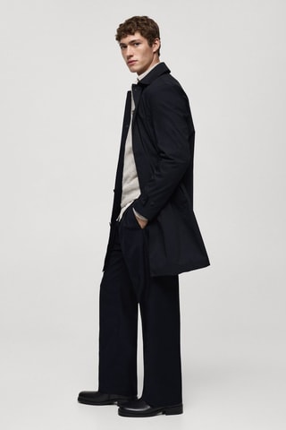 Trench classique résistant à l'eau - Bleu marine