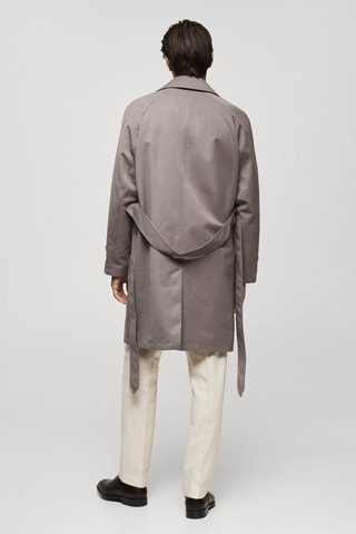 Trench ceinturé finition lustrée - Marron