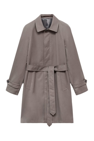 Trench ceinturé finition lustrée - Marron