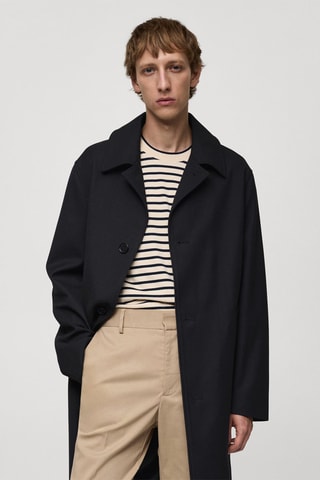 Trench oversize comfort stretch - Bleu marine