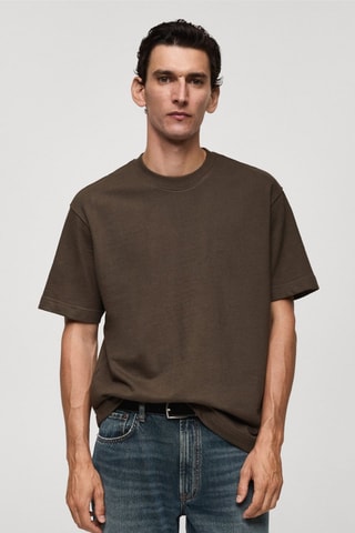 T-shirt 100 % coton relaxed-fit - Kaki