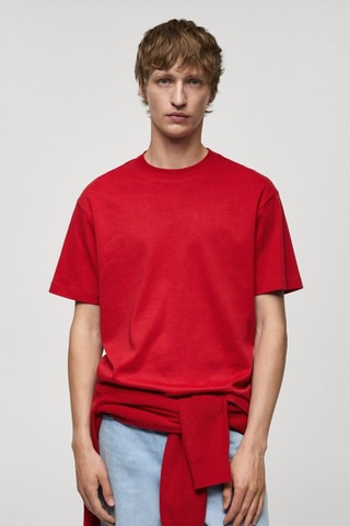 T-shirt 100 % coton relaxed-fit - Rouge
