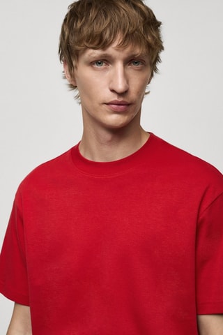 T-shirt 100 % coton relaxed-fit - Rouge