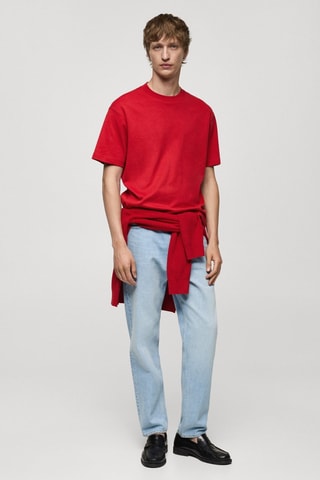 T-shirt 100 % coton relaxed-fit - Rouge