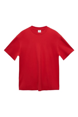 T-shirt 100 % coton relaxed-fit - Rouge