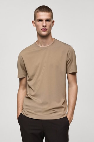T-shirt extensible infroissable - Marron