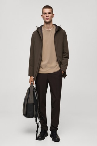 T-shirt extensible infroissable - Marron