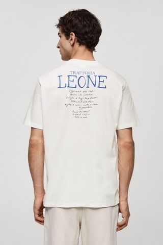 T-shirt 100 % coton imprimé - Blanc cassé