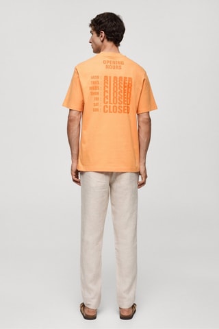 T-shirt 100 % coton imprimé - Orange