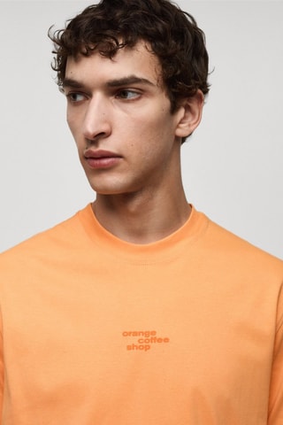 T-shirt 100 % coton imprimé - Orange