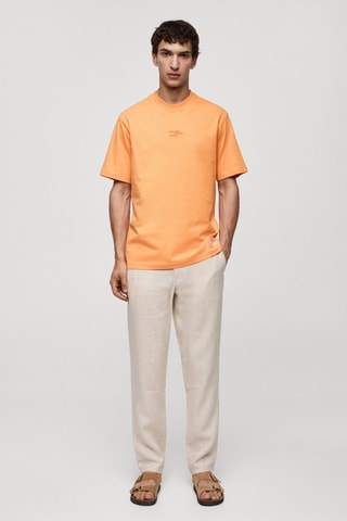 T-shirt 100 % coton imprimé - Orange