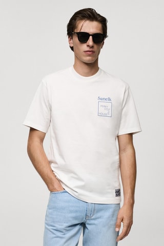 T-shirt regular-fit coton imprimé - Blanc