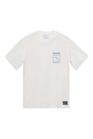 T-shirt regular-fit coton imprimé - Blanc