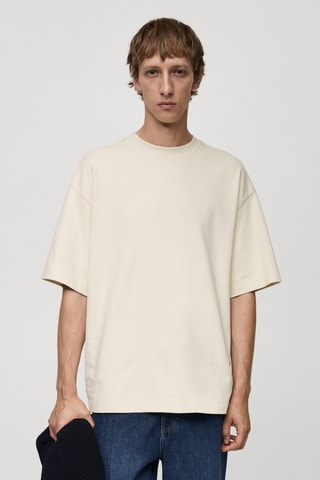 T-shirt 100 % coton oversize - Écru