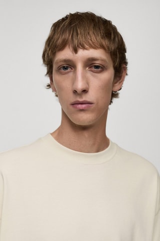 T-shirt 100 % coton oversize - Écru