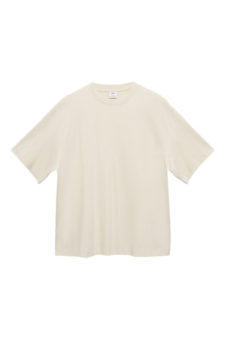T-shirt 100 % coton oversize - Écru
