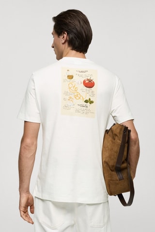 T-shirt regular-fit coton imprimé - Blanc cassé