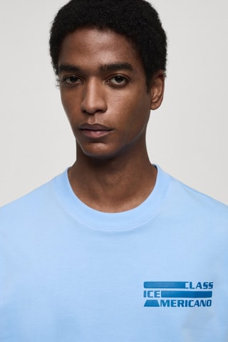 T-shirt 100 % coton imprimé - Bleu clair