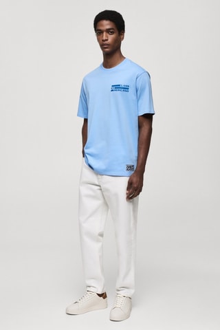 T-shirt 100 % coton imprimé - Bleu clair