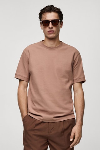 T-shirt structuré regular-fit - Rose