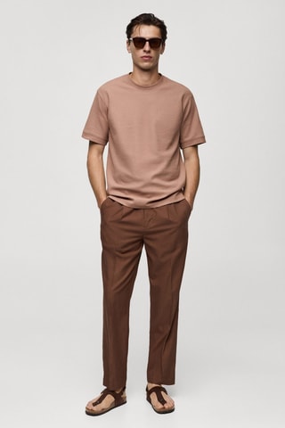 T-shirt structuré regular-fit - Rose