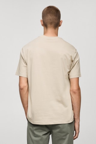 T-shirt 100 % coton à imprimé graphique sur le devant - Beige