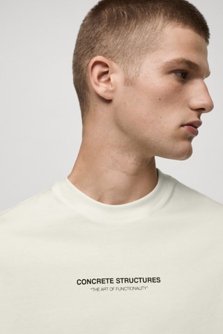 T-shirt 100 % coton motif imprimé - Écru