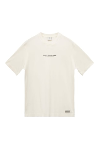 T-shirt 100 % coton motif imprimé - Écru