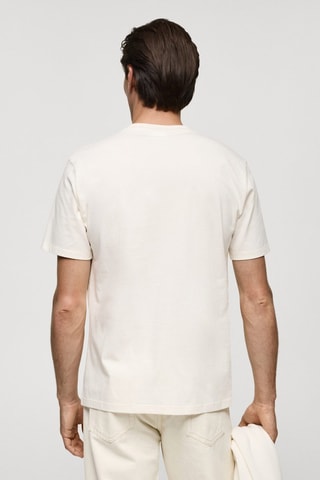 T-shirt regular-fit coton imprimé - Écru