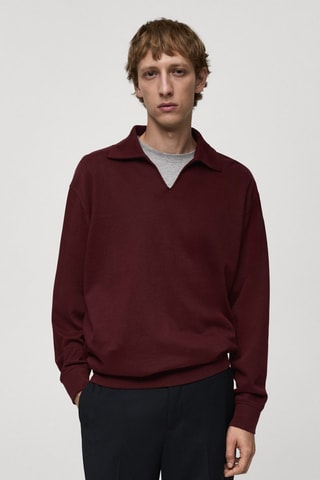 Sweat à col montant coupe oversize et décontractée - Bordeaux