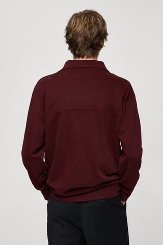 Sweat à col montant coupe oversize et décontractée - Bordeaux