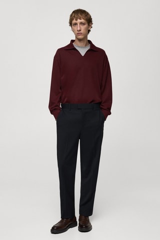 Sweat à col montant coupe oversize et décontractée - Bordeaux